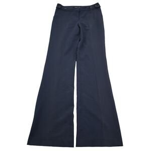 My Bajee Collection Pants Women S Blue Mid Rise Flat Front Flare Leg Dress Pants